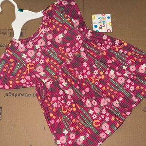 Girls' Pink Floral Casual Dress